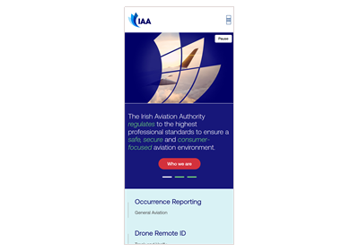 IAA website on mobile